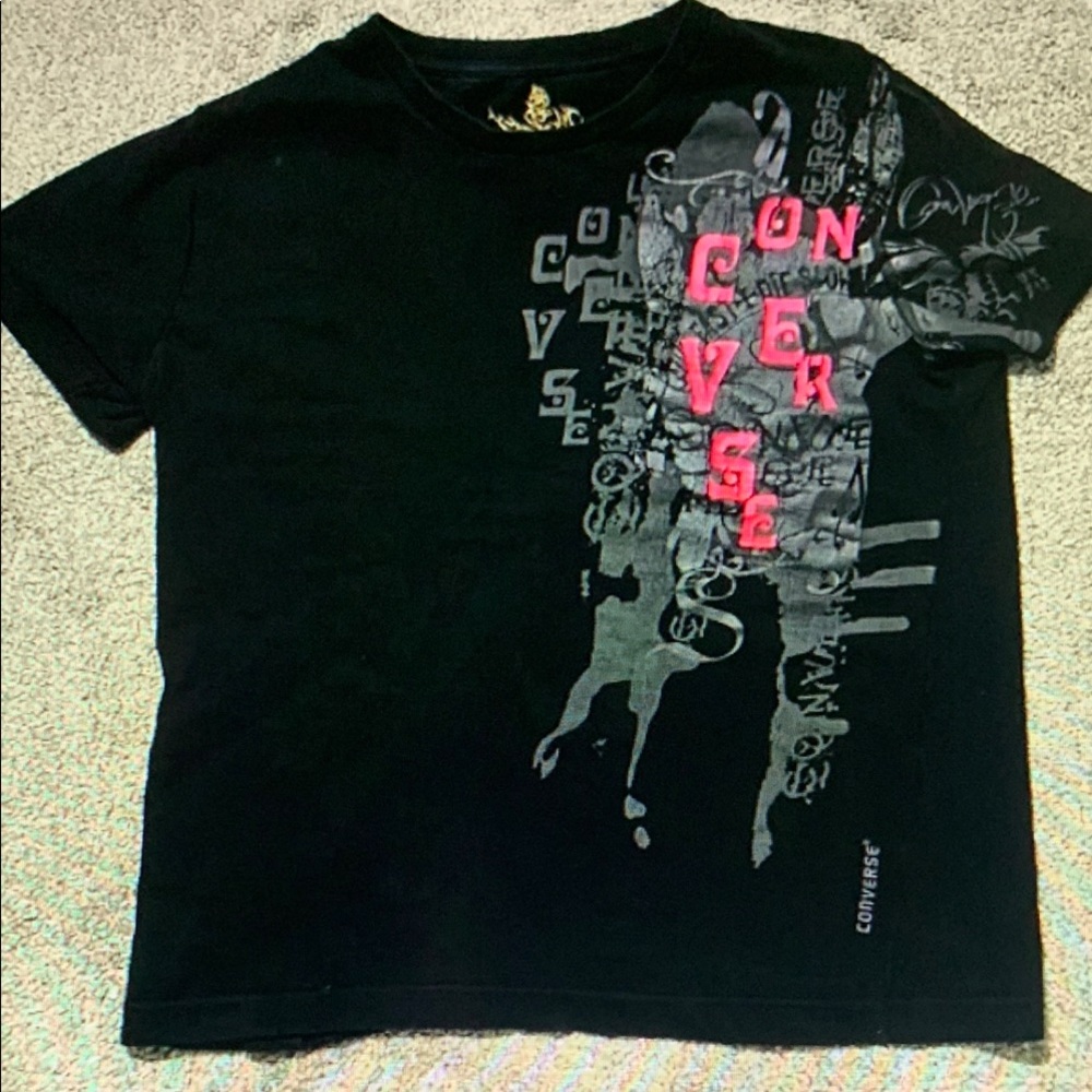 Converse Black and Pink Short Sleeve Tee Urban Graphic